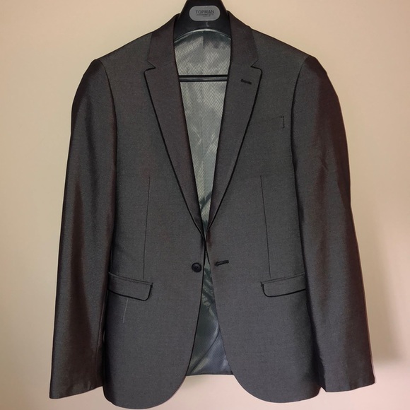 Slim Fit Dark Silver Suit - Picture 2 of 8